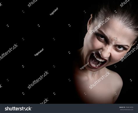 Angry Nude Girl Screaming Camera On Stock Photo Shutterstock