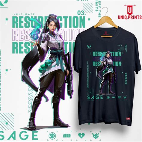 Uniq Prints Anime Shirt Valorant Sentinel Graphic Tshirt For Men Unisex