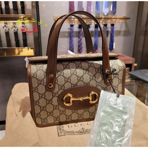 二手正品gucci 古驰1955马衔扣迷你手提包 女单肩包 女斜挎包 女盒子包 方块包 627323 蝦皮購物