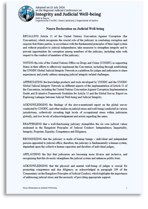 Global Judicial Integrity Network: Judicial well-being