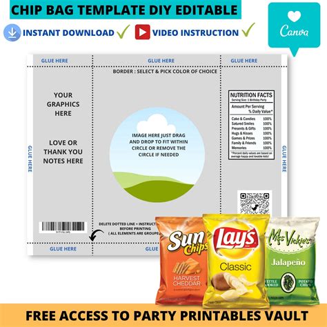 Free Chip Bag Template Canva