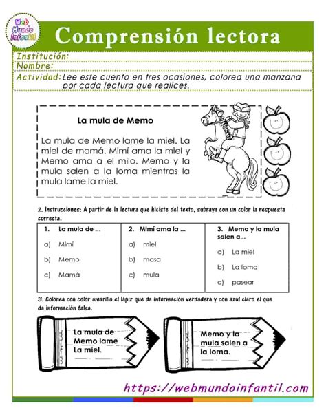 Ejercicios De Lectoescritura Para Secundaria Web Mundo Infantil