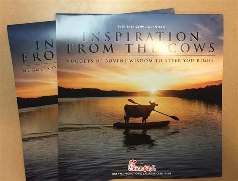 Chick Fil A 2016 Cow Calendars Are Here Who Said Nothing In Life Is Free
