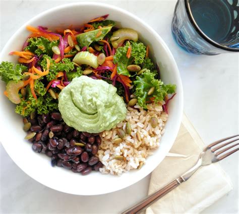 Kale And Black Bean Power Bowl With Epic Avo Cream A New Green Leaf