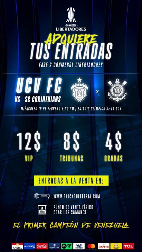 Ingressos Para Universidad Central De Venezuela Fútbol Club X Corinthians