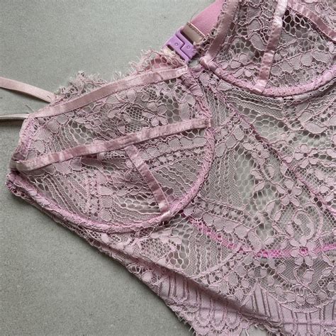 Lonely Lingerie Pink Lace Bodysuit Very Early Brand Depop