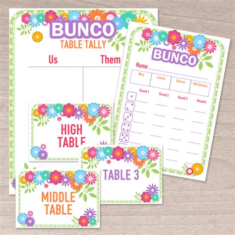 Printable Bunco Score Cards with Rules Overview | Dice Game Depot