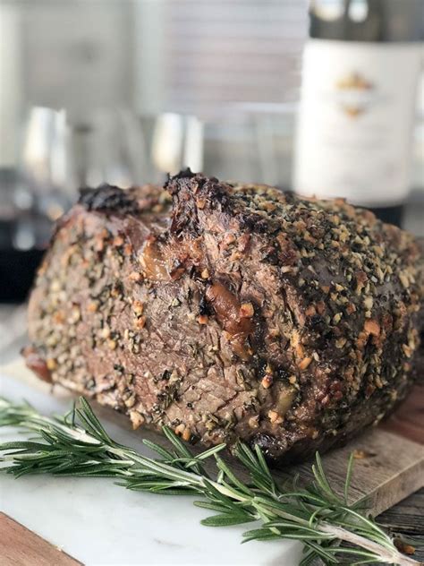 Prime Rib With Rosemary Garlic Butter Rub Garlic Prime Rib Recipe Prime Rib Dinner Prime Rib