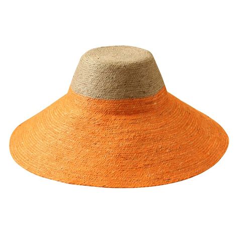 Riri Duo Jute Straw Hat In Orange Nude Brunna Co Wolf Badger