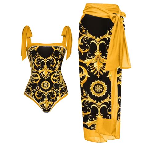 Tankini Swimsuits For Women Swimwear One Piece Cover Up Vintage Print Bikini Two Piece Set