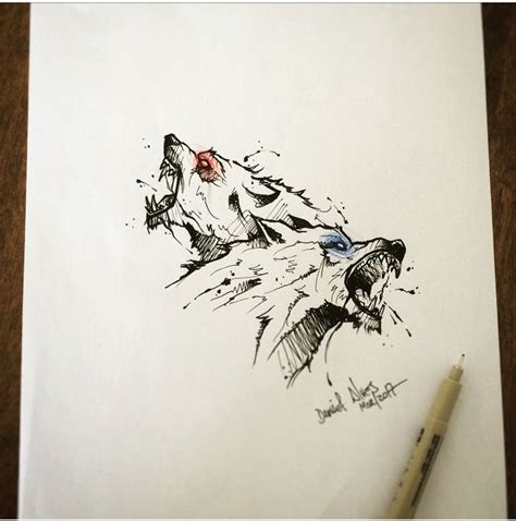 Sketch Art Ilustration By Dn Alves Lobo Lobos Wolf Blackwork Daniel R