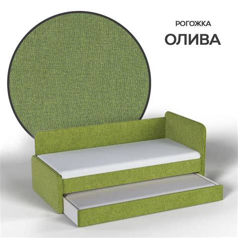Тахта мягкая Айрис Рогожка олива с доп. спальным местом