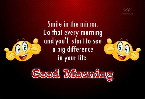 Good Morning - Smile in the mirror - Premium Wishes