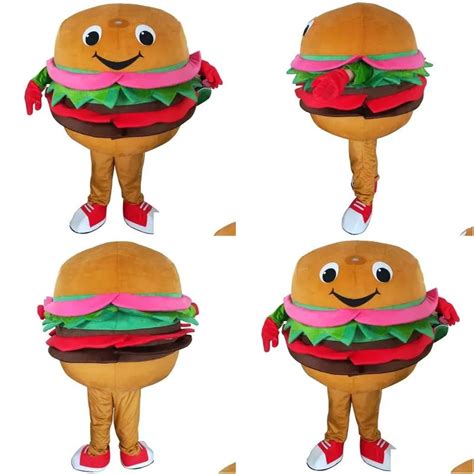 Cute Hamburger Hamburger Mascot Costume For Men And Women Perfect For