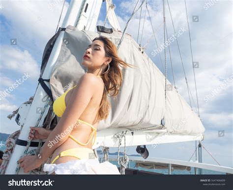 Sexy Asia Woman Wearing Yellow Bikini Stock Photo Shutterstock