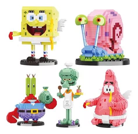 Juguetes De Bloques De Construcción De Bob Esponja 5 Piezas Cuotas