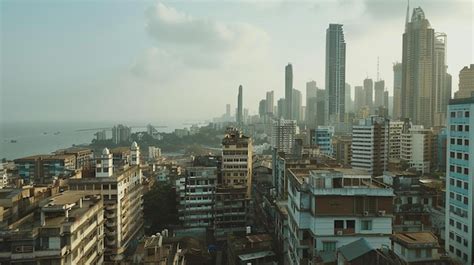 The vibrant cityscape of Mumbai with its towering | Premium AI ...