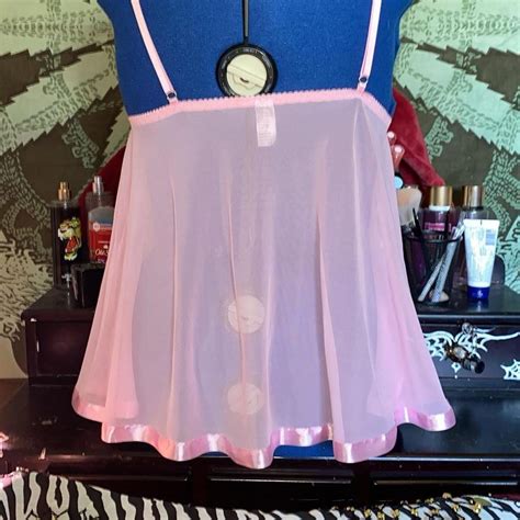 Light Pink Babydoll Lingerie Top Size S With Flower Depop