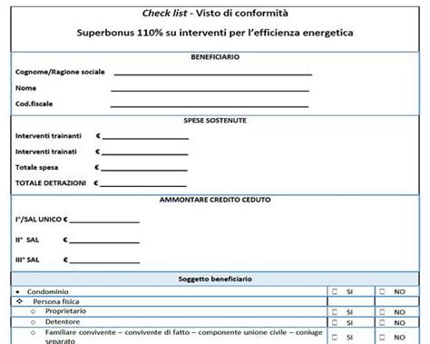 Superbonus Le Check List Per Il Visto Di Conformit Ecobonus E