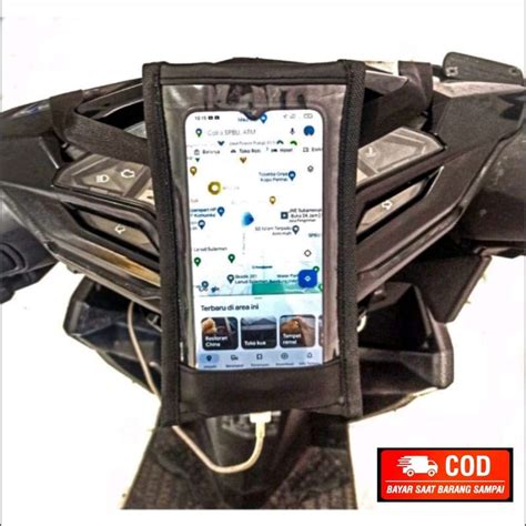 Jual PROMO COD Phone Holder Motor Grab Gojek Maxim Pouchbag HP