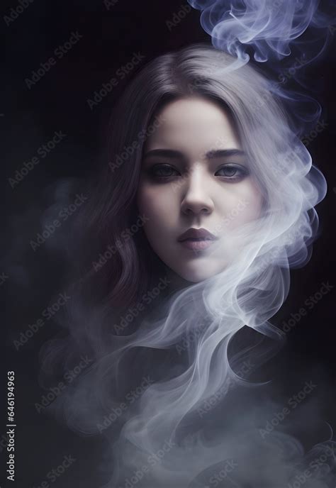 Cute Beautiful Female Ghost Portrait Ghost Woman Ghost Lady Ilustração Do Stock Adobe Stock