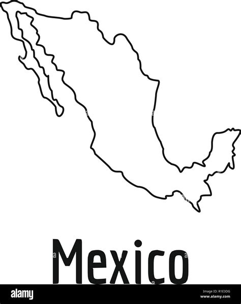 Mexico map thin line. Simple illustration of Mexico map vector isolated ...