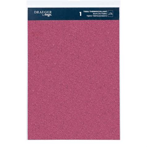 Flex thermocollant à paillettes Rose Foncé 30 x 21 cm Draeger