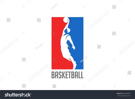 Basketball Player Silhouette Logo Design Vector Stock Vector (Royalty Free) 588346943