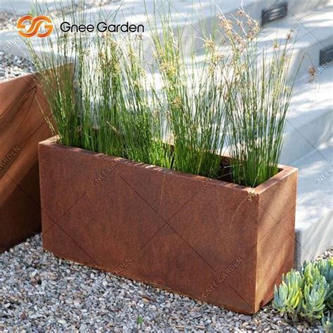 Kina Utendørs Metal Planter Corten Stål Blomsterkrukke Corten Stål Hage