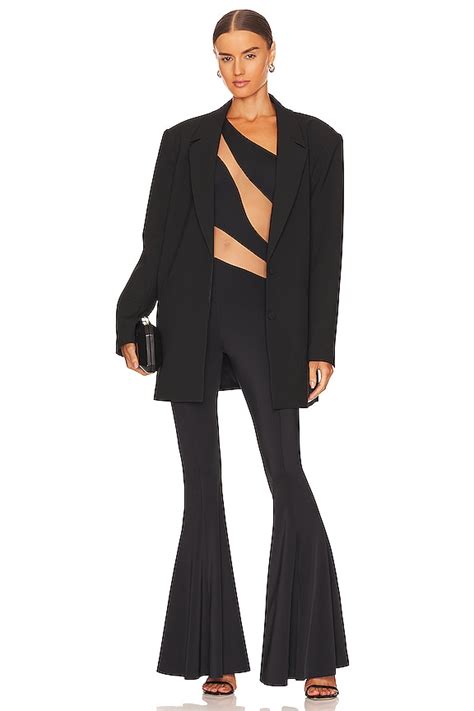 Norma Kamali Snake Mesh Fishtail Jumpsuit In Black Nude Mesh REVOLVE