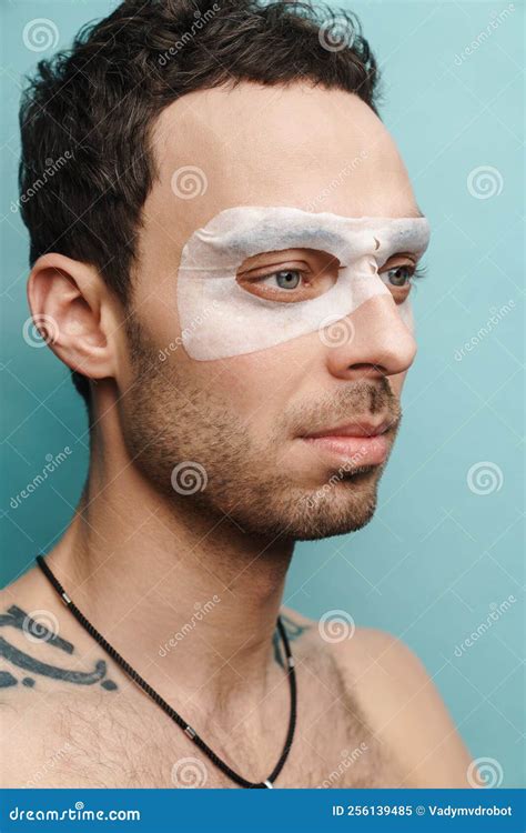 Close Up Of A Shirtless Smiling Mid Aged Brunette Man Stock Image Cartoondealer