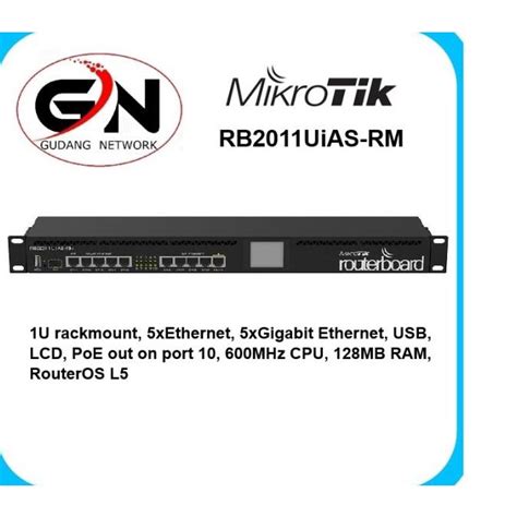 Jual MikroTik RB2011UiAS RM Routerboard Rackmount 5xLAN 5xGbit LAN