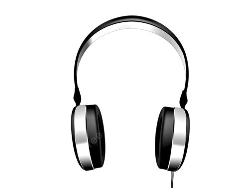 Black Headphones Isolated On A White Background Music Modern Audio