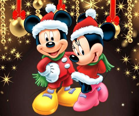 Mickey Mouse And Minnie Mouse Christmas Wallpaper