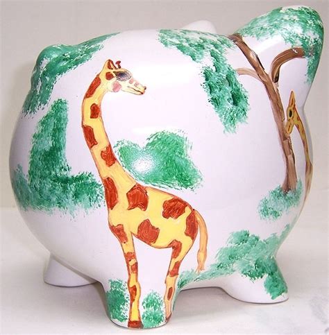 Giraffe Piggy Bank 8 Inch Artist Original