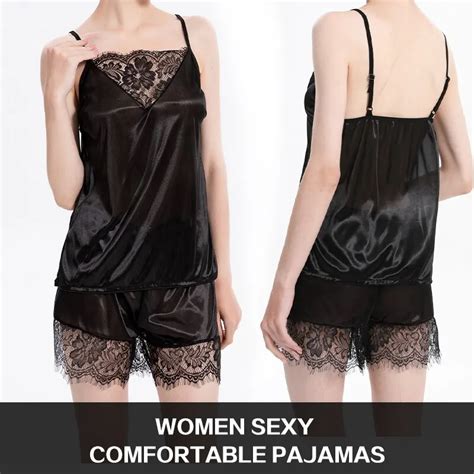 Conjuntos De Pijama De Renda Mulheres Pijama Mujer Strap Sem Mangas Sexy Sleepwear Lingerie