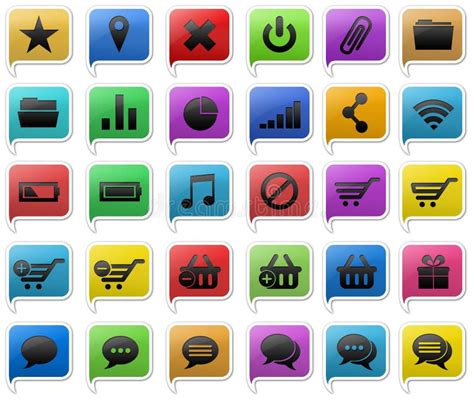 Colorful folder icons set stock vector. Illustration of object - 29523963