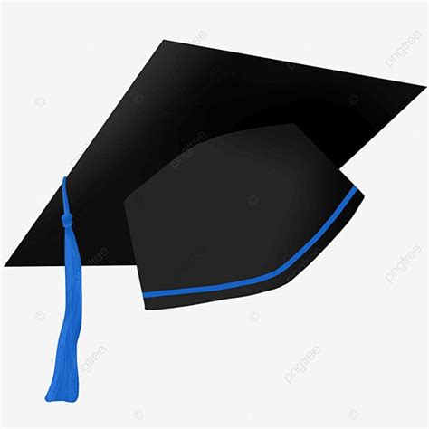 Black Graduation Cap Blue Tassel