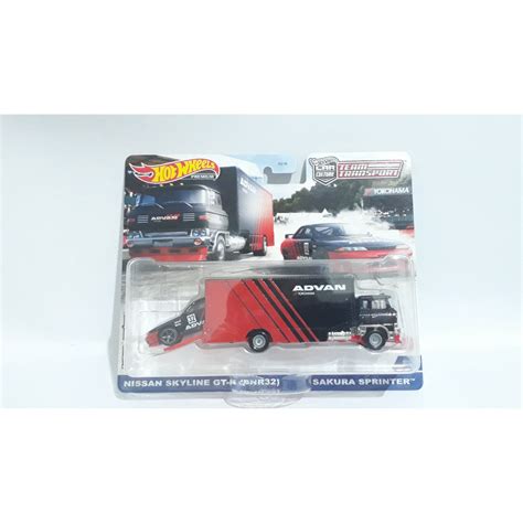 Hotwheels Hot Team Transport K Nissan Skyline Gt R Advan Sakura Sprinter Shopee Malaysia