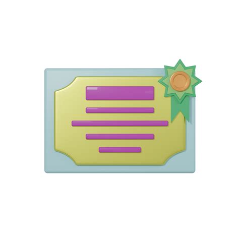 Certificate 3d Render 22221186 Png