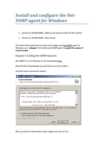 Install and configure the Net- SNMP agent for Windows