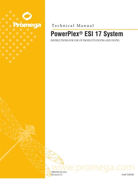 Powerplex Esi 17 System Protocol Pdf Microsatellite Polymerase Chain Reaction