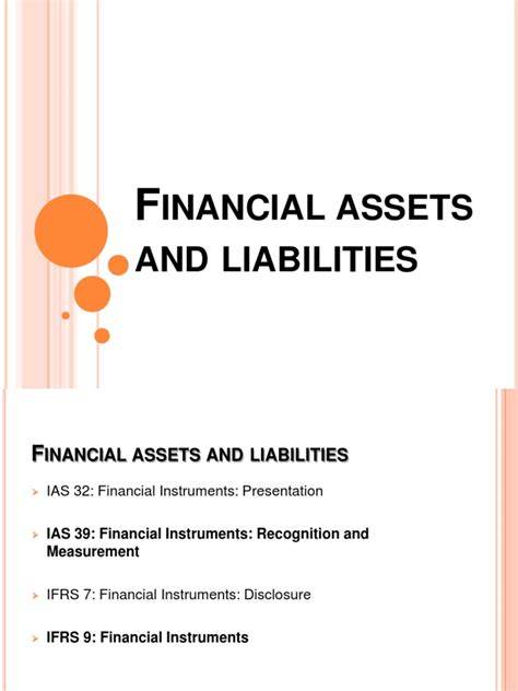 financial assets  liabilities  international financial