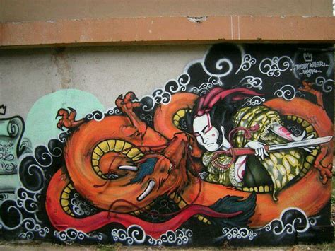 Samurai... | Street art, Graffiti, Japanese illustration