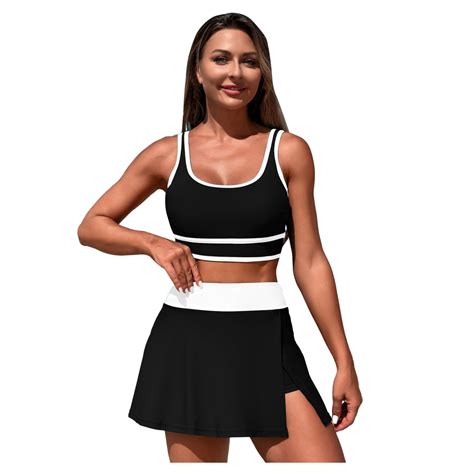 CBDElite Women S Bikini Sets Tennis Skirt With Shorts Swimsuits Color