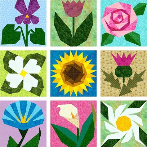 Gaea S Garden 9 Paper Pieced Flowers Flower Quilt Patterns Flower