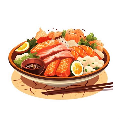 Ilustración comida japonesa asiática Japón vector cocina asiática