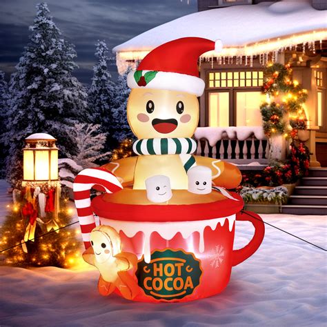 The Holiday Aisle Gingerbread Man In Hot Cocoa Mug Inflatable Reviews Wayfair