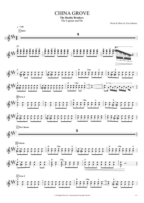 China Grove Tab by The Doobie Brothers (Guitar Pro) - Full Score ...