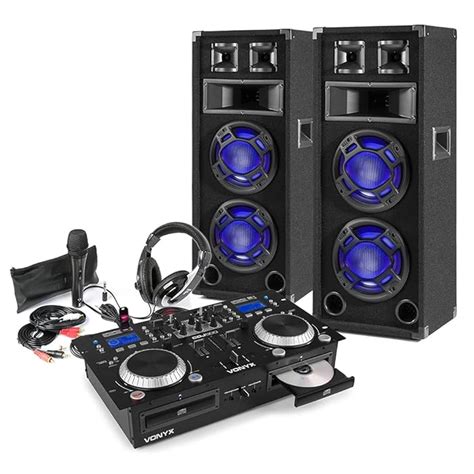 Buy Fenton Home Dj Setup Double Pa Speakers Twin Cd Mixer With